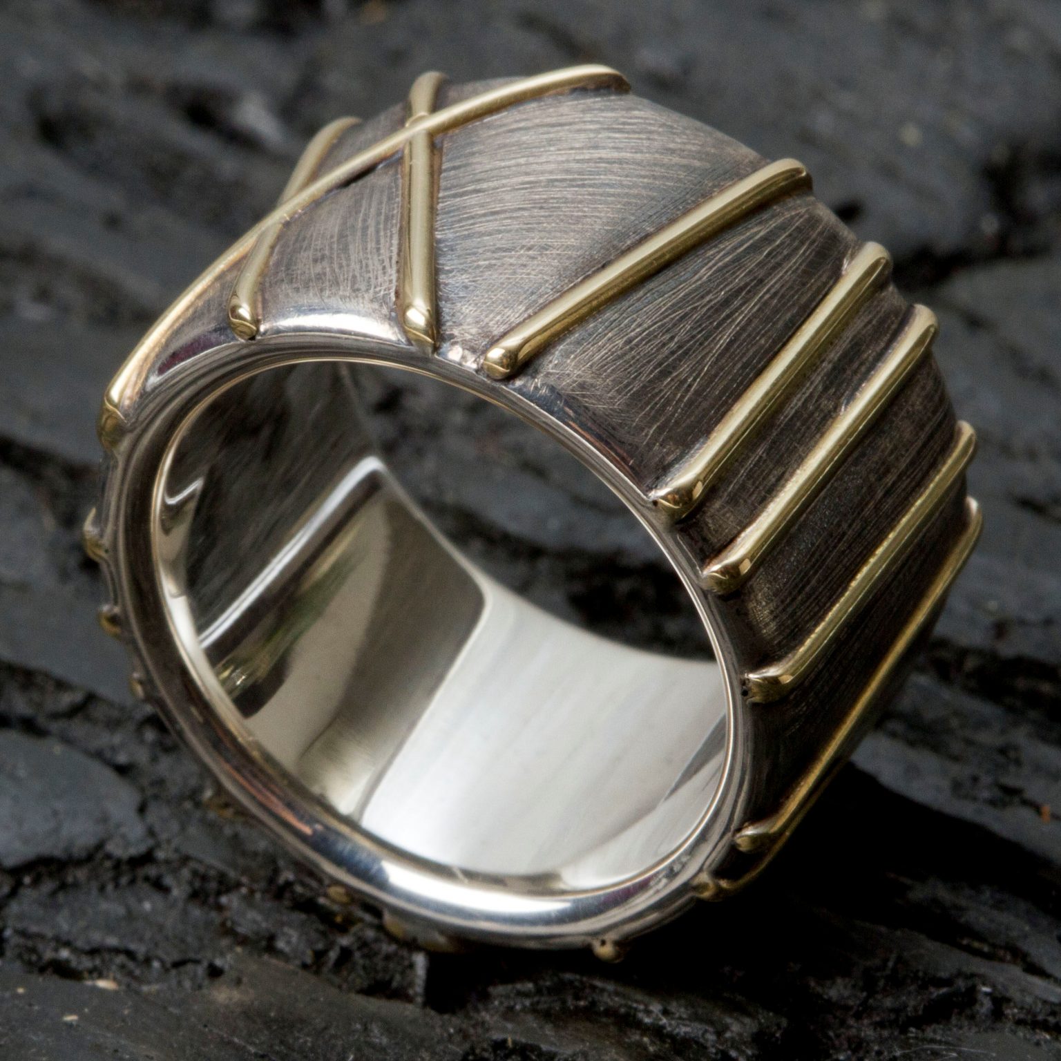 Bague Croisée En Argent Massif Avec 3 Ambres - Taille 55 - Occasion, Pierre Principale Ambre