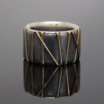 Caroline Savoie Joaillerie Bague Chasse-croise Argent Or Unisexe