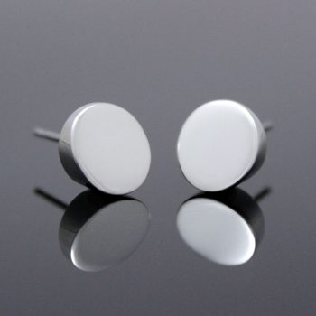 Caroline Savoie Joaillerie Boucles d'oreilles Argent Rouge a levres Rondes