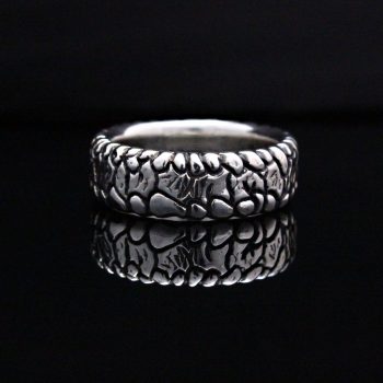 Caroline Savoie Joaillerie Jonc Crocodile Bague Homme Argent Mariage