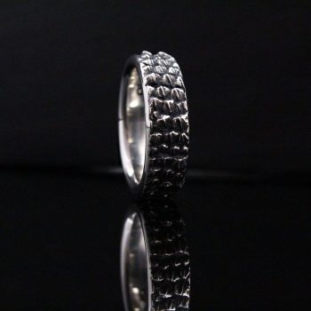 Caroline Savoie Joaillerie Jonc Reptile Bague Unisex Argent Mariage Alliance