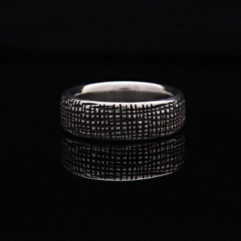 Caroline Savoie Joaillerie Jonc Tic-Tac-Toe Bague Unisex Argent Mariage Alliance