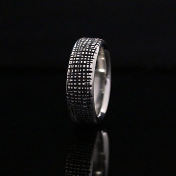 Caroline Savoie Joaillerie Jonc Tic-Tac-Toe Bague Unisex Argent Mariage Alliance (3)