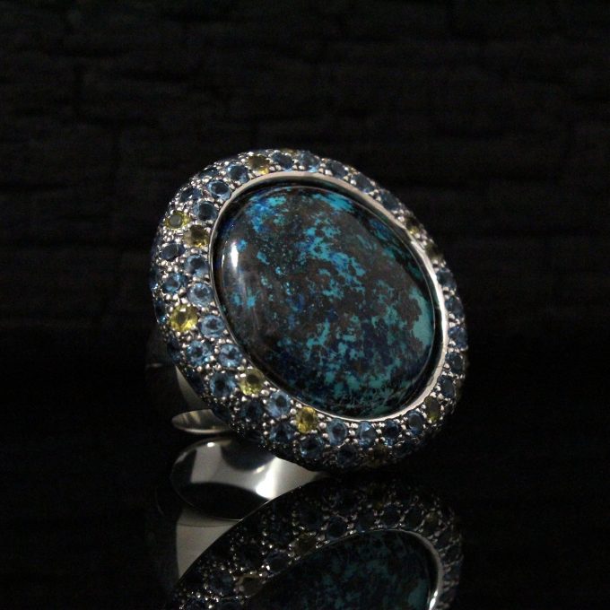 Caroline Savoie Joaillerie Bague Bleue Bijoux Faits Main Montreal Handmade Jewellery Designer Ring