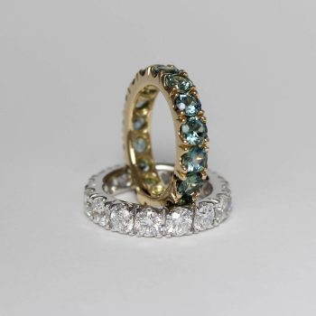 Caroline Savoie Joaillerie Bague Eternite Saphir Diamant Or Blanc Or Jaune 18k Bijoux Montreal Quebec Duo Stackable (4)