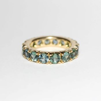 Caroline Savoie Joaillerie Bague Eternite Saphir Turquoise Or Jaune 18k Bijoux Fait Main Montreal Quebec Sur Mesure (1)