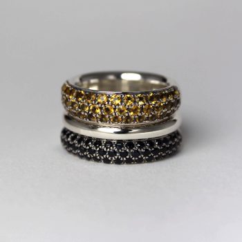 Caroline Savoie Joaillerie Bague Monarque Citrine Saphir Noir Bijoux Montreal Quebec Stackable