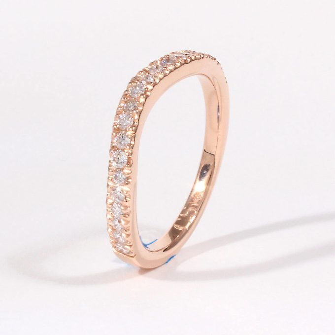 Caroline Savoie Joaillerie Bague Vague Diamant Or Rose 14k Stackable Ring Bijoux Montreal Quebec (1)