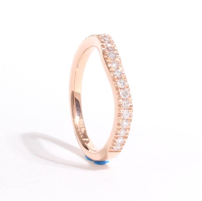 Caroline Savoie Joaillerie Bague Vague Diamant Or Rose 14k Stackable Ring Bijoux Montreal Quebec (2)