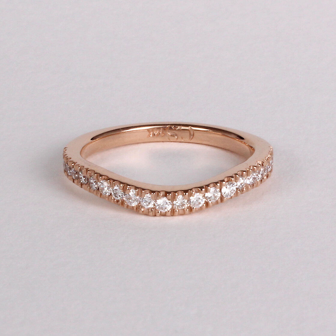 Caroline Savoie Joaillerie Bague Vague Diamant Or Rose 14k Stackable Ring Bijoux Montreal Quebec (3)