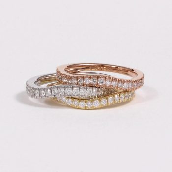 Caroline Savoie Joaillerie Bague Vague Diamant Or Rose Jaune Blanc Stackable Ring Bijoux Montreal Quebec (3)