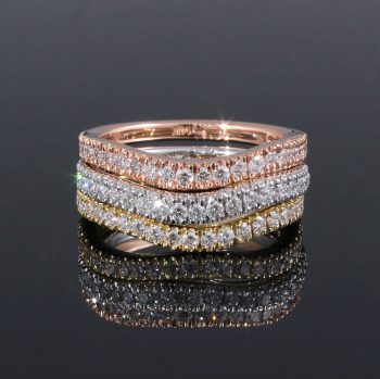 Caroline Savoie Joaillerie Bague Vague Diamant Or Rose Jaune Blanc Stackable Ring Bijoux Montreal Quebec (6)