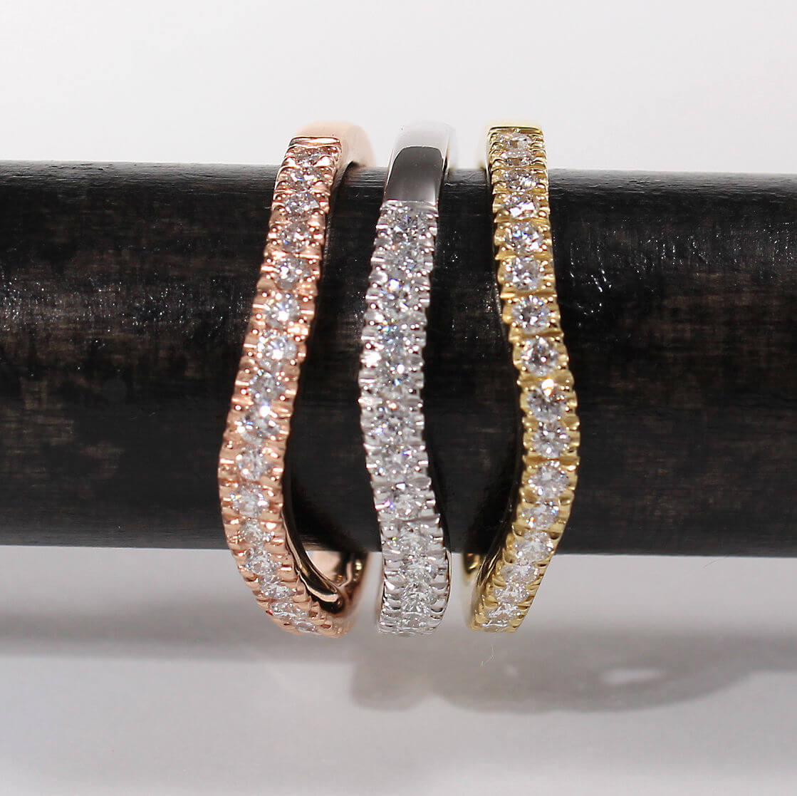Caroline Savoie Joaillerie Bague Vague Diamant Or Rose Jaune Blanc Stackable Ring Bijoux Montreal Quebec (8)