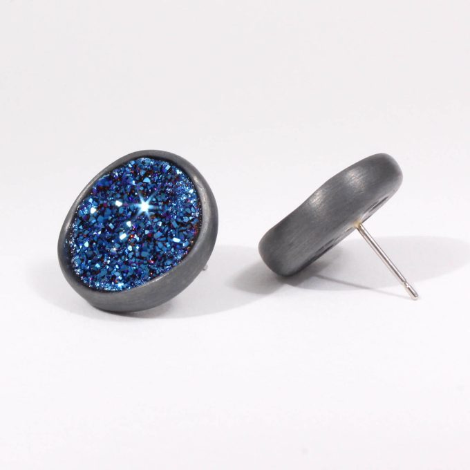 Caroline Savoie Joaillerie Boucles D'oreilles Disco Bleu Titane Bijoux Montreal Quebec (3)