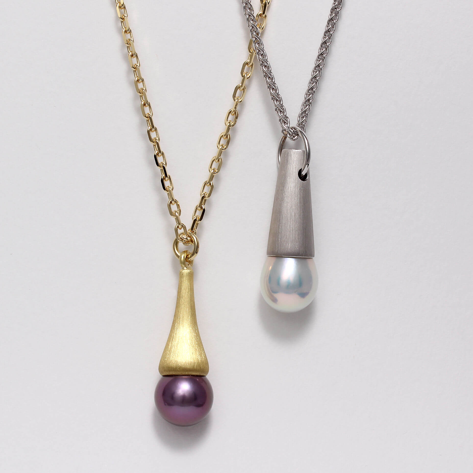 Caroline Savoie Joaillerie Pendentif Perle Kasumiga Blanche or Jaune 18k Or Blanc 14k Collier Bijoux Montreal Quebec (1)