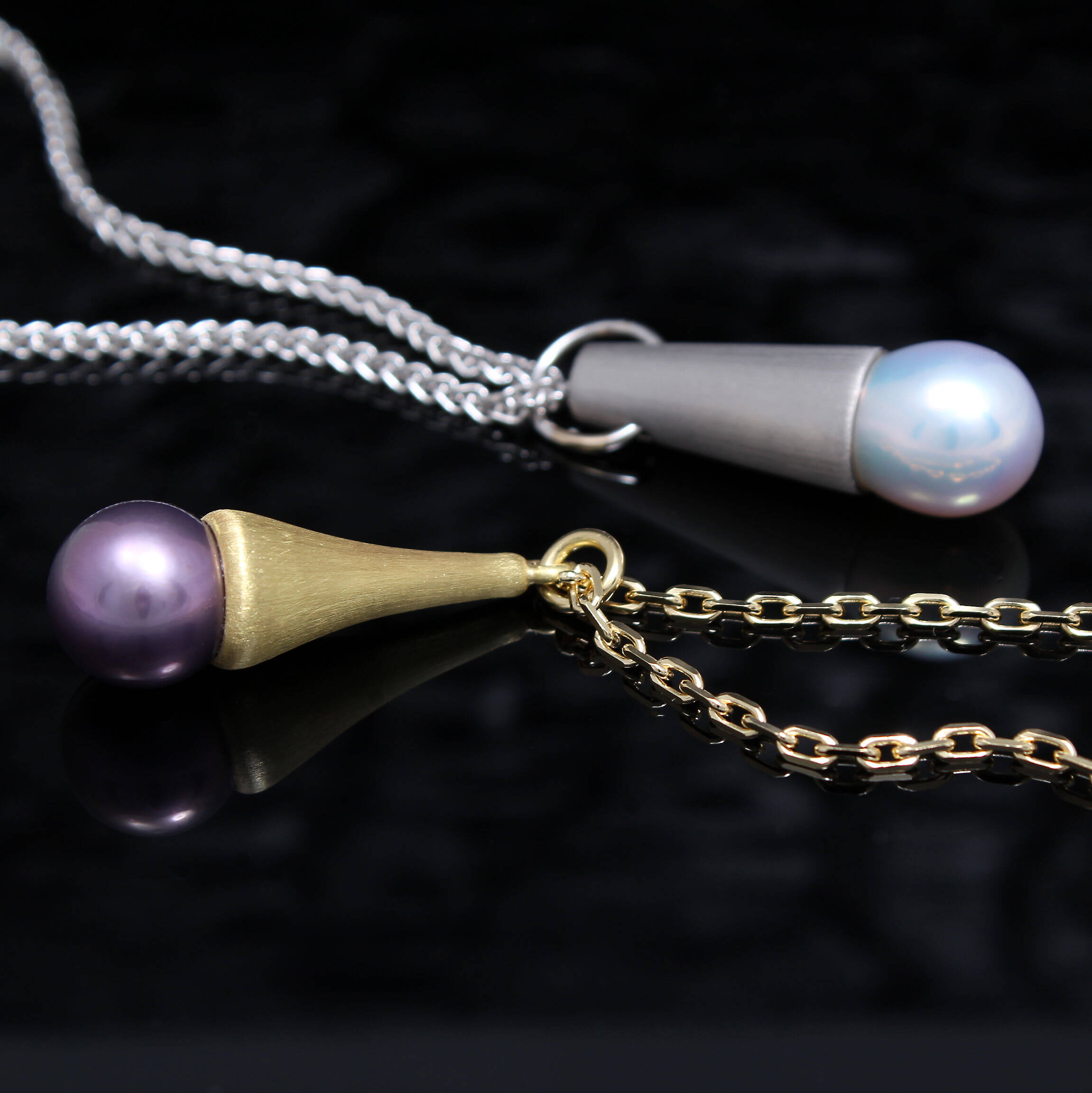 Caroline Savoie Joaillerie Pendentif Perle Kasumiga Blanche or Jaune 18k Or Blanc 14k Collier Bijoux Montreal Quebec (5)